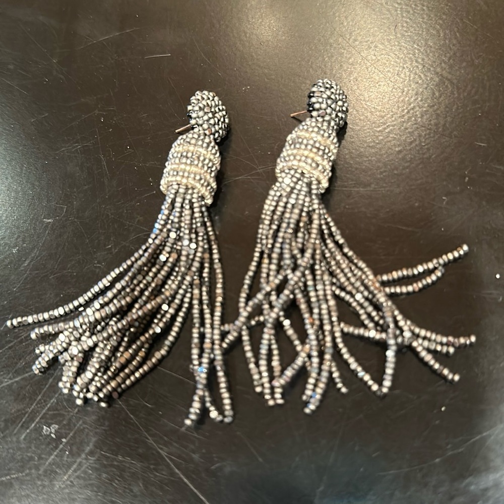 Bugle beaded earrings.